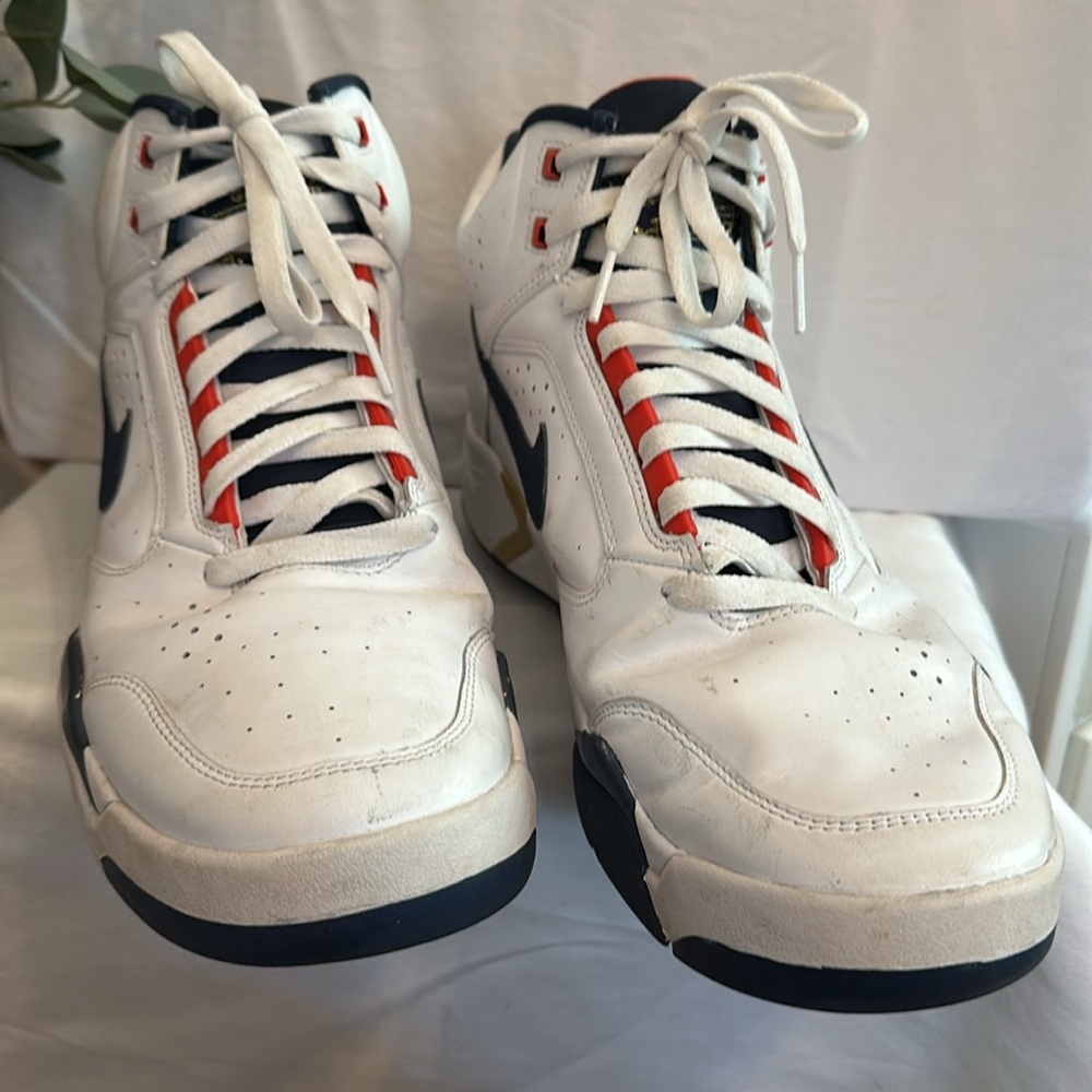 Nike Air Flight white red blue gold men’s lite 12 lace up Olympic mid sneakers - Picture 7 of 16